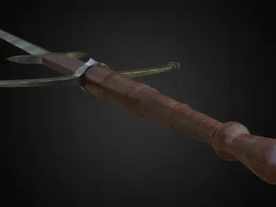 Two hands sword Zweihander Free low-poly 3D model