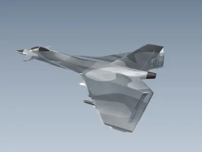 Jetfighter aircraft concept Low-poly 3D model