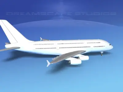 Airbus A380-800 Unmarked 3D model