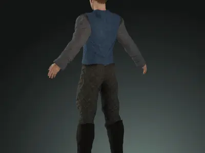 Napoleonic civilian 1812 Low-poly 3D model