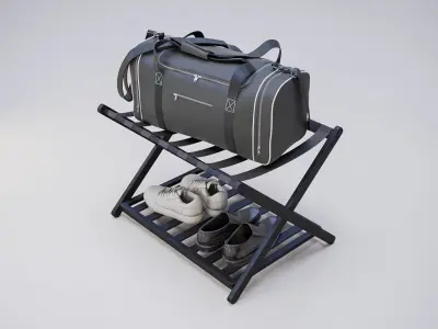 Suitcase stand Low-poly 3D model