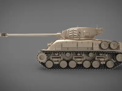 M50 sherman Tank  3D model