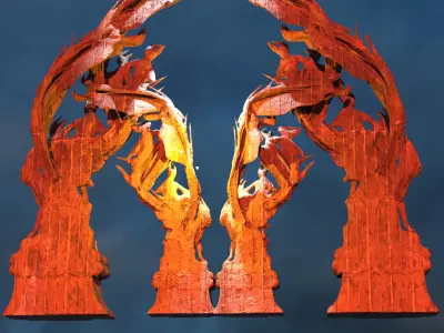 Dantes Inferno dance tower Low-poly 3D model