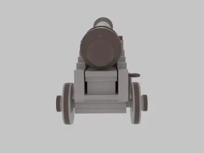 Pirate Cannon Low-poly 3D model