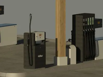 Gasstation Tankstelle 3D model