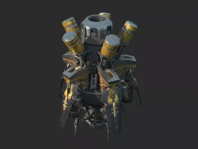 Future sci-fi space reconnaissance satellite 3D model