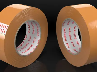 Scotch Tape Large Roll Brown 3D model
