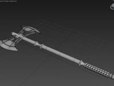 Double Bit Axe Low-poly 3D model