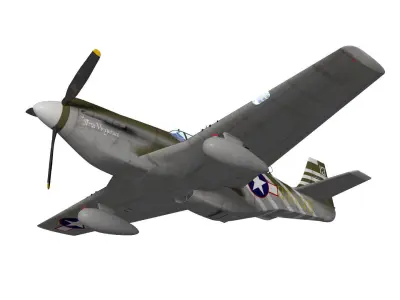 North American P-51A Mustang 3D model