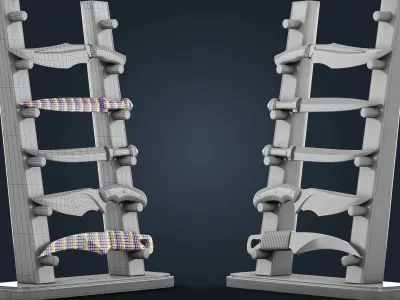 40 Knife Base Mesh Vol 02 Game Ready Low-poly 3D model