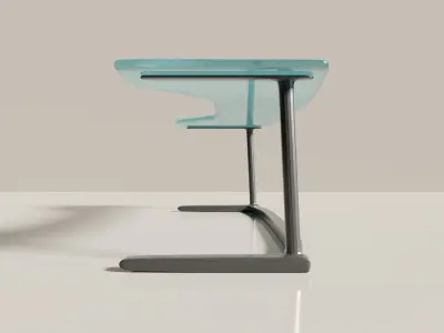 Glass Computer Desk Free low-poly 3D model