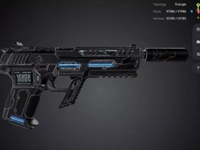 Pistol 3D model 14