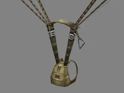 parachute Low-poly 3D model