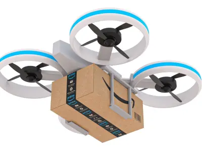 Amazon Quadrocopter Drone Delivery 3D model