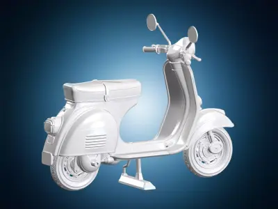 Retro Scooter Vespa Style 3D Print Model 3D print model