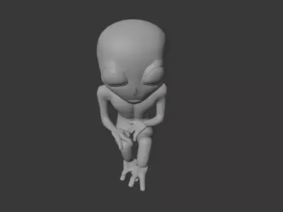 Alien in a Sci-Fi Tube - Low Poly 3D Model Low-poly 3D model