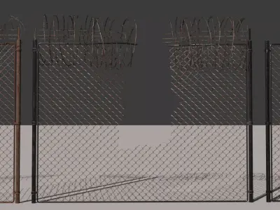Fence Pack 002 Free low-poly 3D model