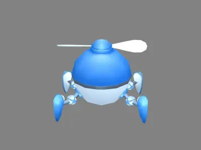 Cartoon spider robot Low-poly 3D model