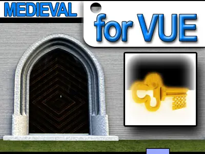 Medieval Gate Medieval Key 3D model