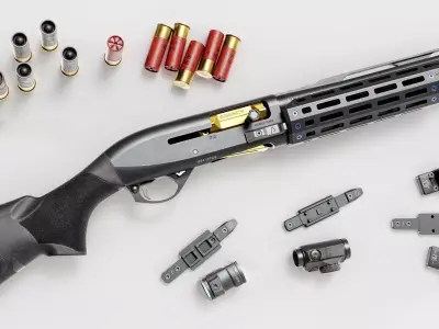 Agency Arms Benelli M2 12 Gauge Shotgun Low-poly 3D model