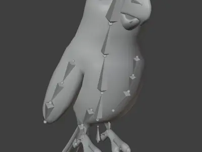 Cartoon Ara Parrot Rigged Base Mesh 3D Model Low-poly 3D model