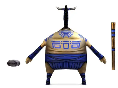 Low Poly Cartoon Creature Enemy Pygmy Low-poly 3D model