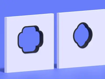 Cartoon Chinese Garden Window Low-poly 3D model