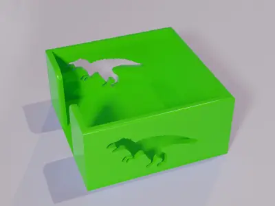 Dinosaur-Themed Hold Note Organizer 3D print model