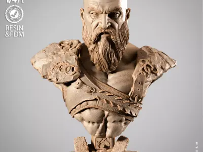 Wicked Movies Kratos Portrait Bust 3D print model