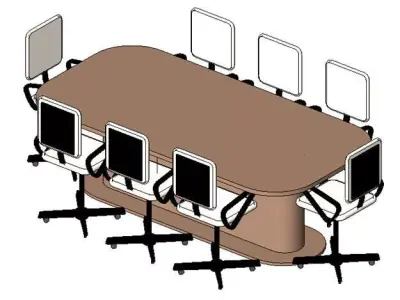 Table Conference 8 Seater 1 Free 3D model