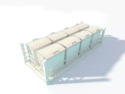 Container with Dumpsters for Cargo Ships Low-poly 3D model