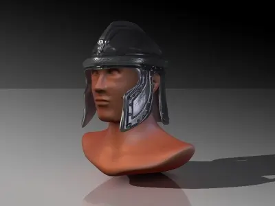 Ancient iron helmet Low-poly 3D model