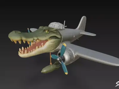 Bombardiro Crocodilo - Italian Brainrot Low-poly 3D model