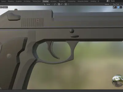 Low Poly Beretta M9 Pistol Low-poly 3D model