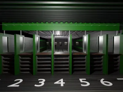 Shooting Range Low-poly 3D model