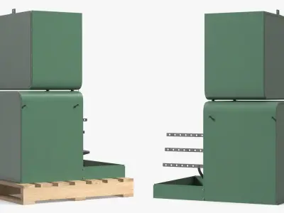 Single Phase Pad Mounted Transformer on Pallet 3D model