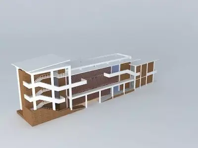 A modern contemporary building 3D model