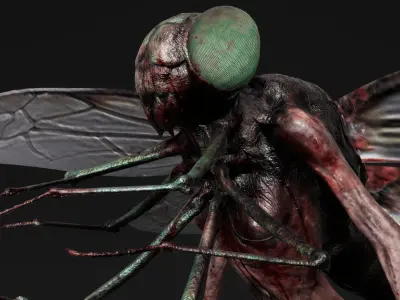 Mutant Dragonfly - Horror Insects Collection Low-poly 3D model
