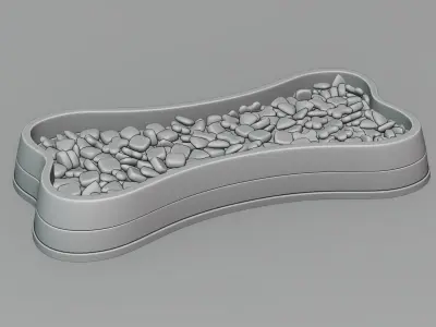 Dog bowl shaped 04 3D model
