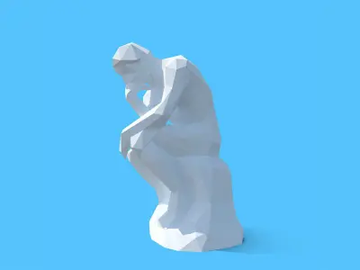 The Thinker Sculpture Low Low-poly 3D model