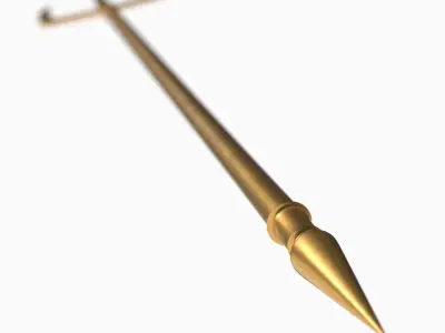 Trident golden pitchfork Free 3D model
