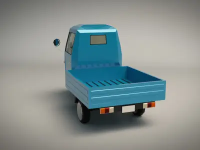 Low Poly Three Wheeled Pickup Low-poly 3D model