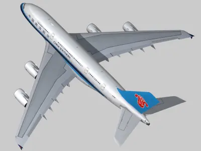 Airbus A380-8 China southern airlines livery Low-poly 3D model