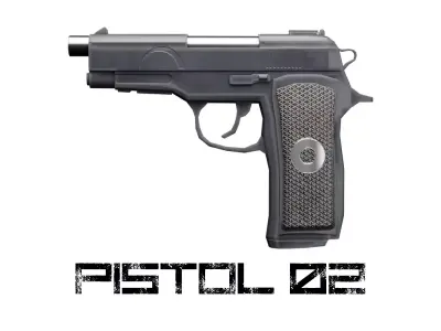 Pistol 02 Free low-poly 3D model