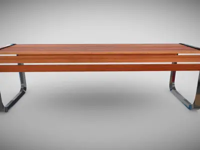 Otdoor Metal Bench  Low-poly 3D model