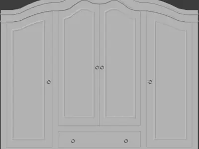 Simple Rochelle Wardrobe Free low-poly 3D model