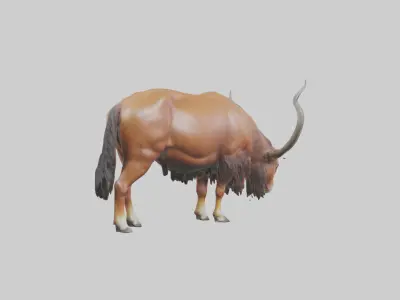 Bokhara Markhor grazing model 3D model
