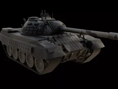 T55 Tank 3D Model BF3 Style High Quality PBR Textured Game Ready Low-poly 3D model