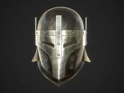 Knight Helmet 09 Low-poly 3D model