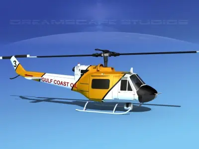 Bell 204 Gulf Coast Oil 3D model